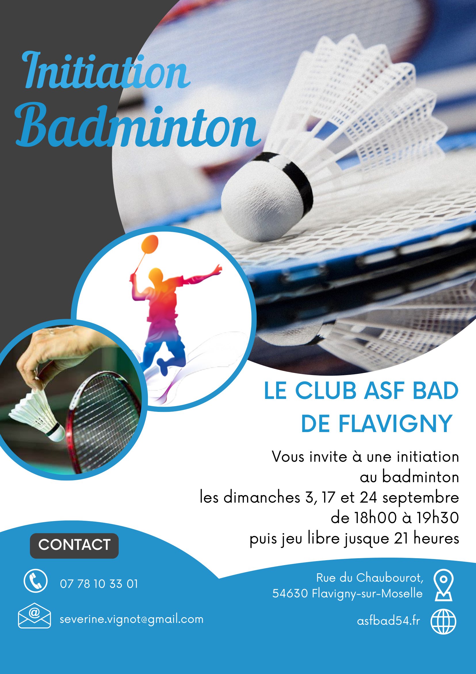 Bannière de l'article Initiation au badminton en septembre à Flavigny-sur-Moselle
