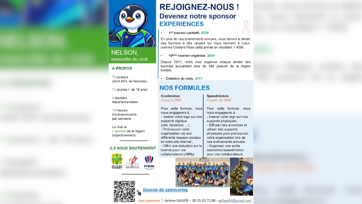 Bannière de l'article Devenez sponsor de notre club