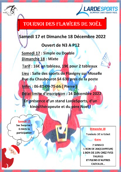 Bannière de l'article Inscriptions au tournoi des Flawers de Noel