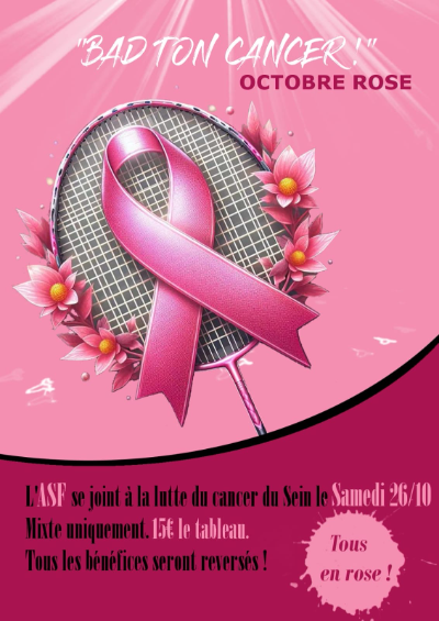 Bannière de l'article TOURNOI OCTOBRE ROSE 2024 - INFOS & INSCRIPTIONS