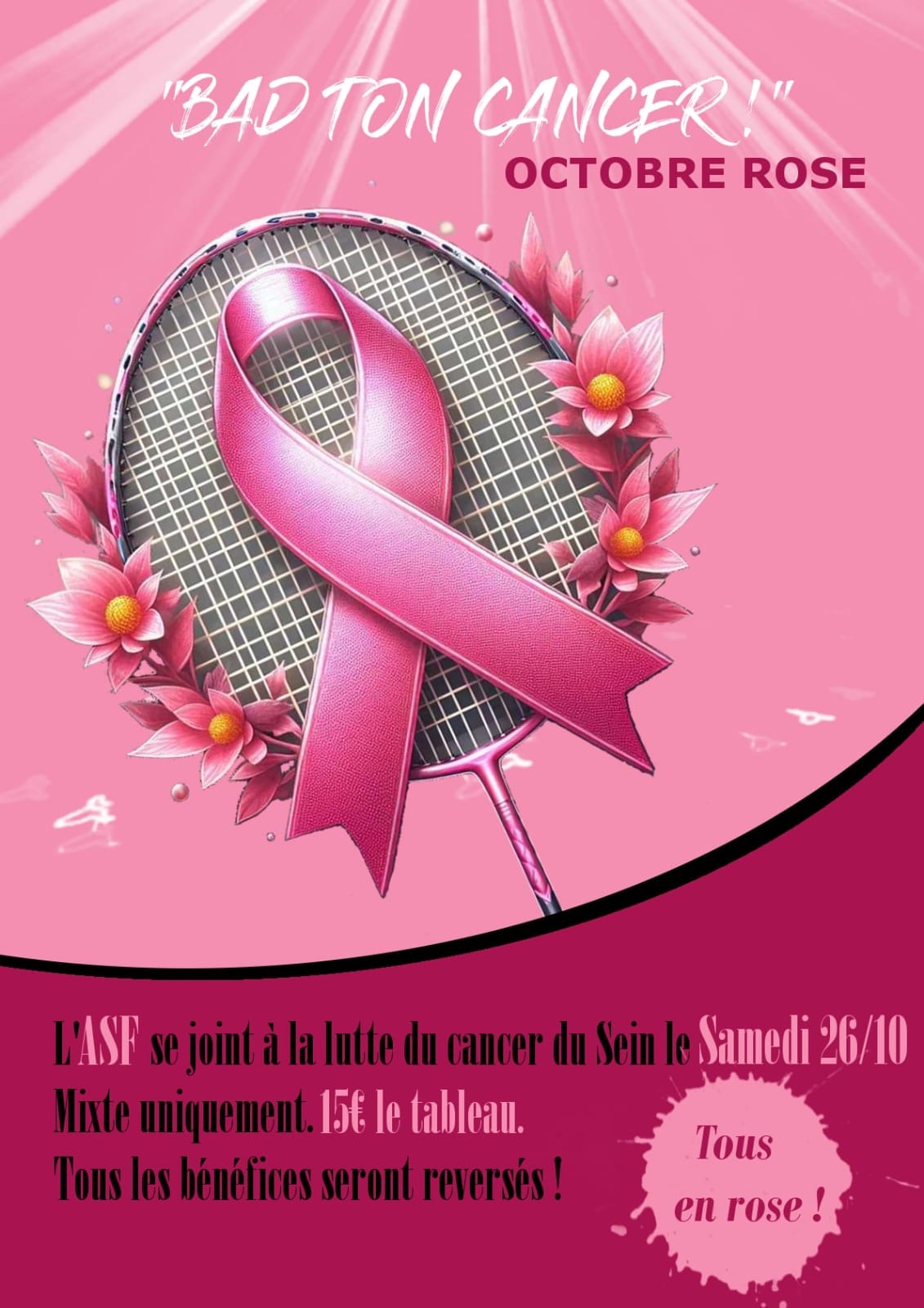 Bannière de l'article TOURNOI OCTOBRE ROSE 2024 - INFOS & INSCRIPTIONS
