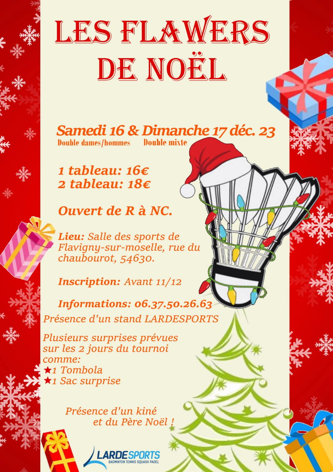 Bannière de l'article Tournoi des Flawers de Noël 2023 – Inscriptions et informations